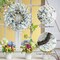 Blue Forsythia Spring Summer Wreath for Front Door, 24 Inch Summer Wreath Blue Cream Cluster on Farmhouse Grapevine Blossom Cluster for Festival Celebration Front Door Wall Window Christmas Home Décor
